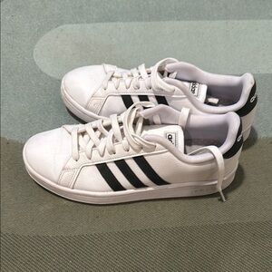 Adidas Classic White Sneakers with Black Stripes